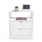 50cm 2 Gavetas Branca Cômoda Puxador Prata - Sem Rodinhas