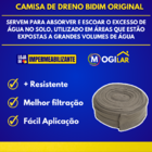 50m Camisa Bidim Geotêxtil P/ Tubo Dreno 4" 100mm P/ Drenagem