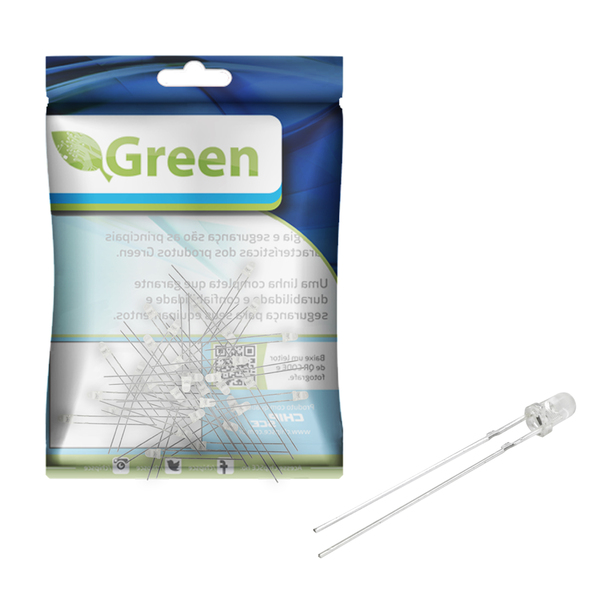 Unidades LED De 5 Mm, Amarelo Difuso, Super Brilhante, 4000 Mcd X100