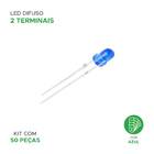 50x Led Difuso 5mm - Projetos Em Geral 2 Terminais Azul