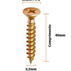 50x Parafuso Madeira Cabeça Chata Phillips 4,5 X 35 4.5x35