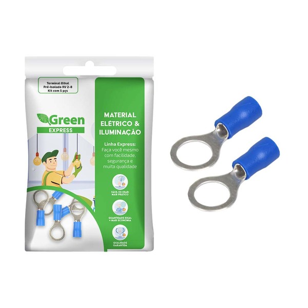 50x Terminal Olhal Anel M8 Pré Isolado Fio De 1,5 A 2,5mm