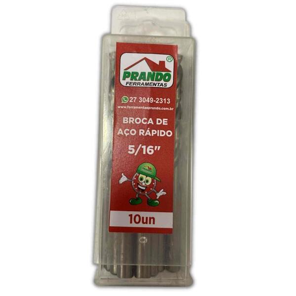 5 Brocas De Aço Rápido Prando 13/32