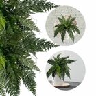 5 Buquês De Folhagens Samambaia Artificial Revestida Em Silic