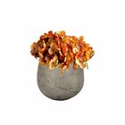 5 Buquês De Mini Hortênsias Artificiais Flores Laranjas Para