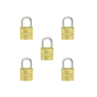 5 Cadeado Stam 30mm Com Chave Para Portão, Janela, Armário Al