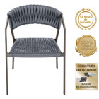 5 Cadeiras Atenas Tricô Náutico E Alumínio Com Proteção Uv Pa