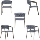 5 Cadeiras Atenas Tricô Náutico E Alumínio Com Proteção Uv Pa