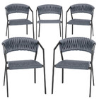 5 Cadeiras Atenas Tricô Náutico E Alumínio Com Proteção Uv Pa