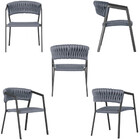 5 Cadeiras Atenas Tricô Náutico E Alumínio Com Proteção Uv Pa