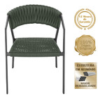 5 Cadeiras Atenas Tricô Náutico E Alumínio Com Proteção Uv Pa