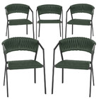 5 Cadeiras Atenas Tricô Náutico E Alumínio Com Proteção Uv Pa