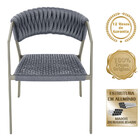 5 Cadeiras Atenas Tricô Náutico E Alumínio Com Proteção Uv Pa