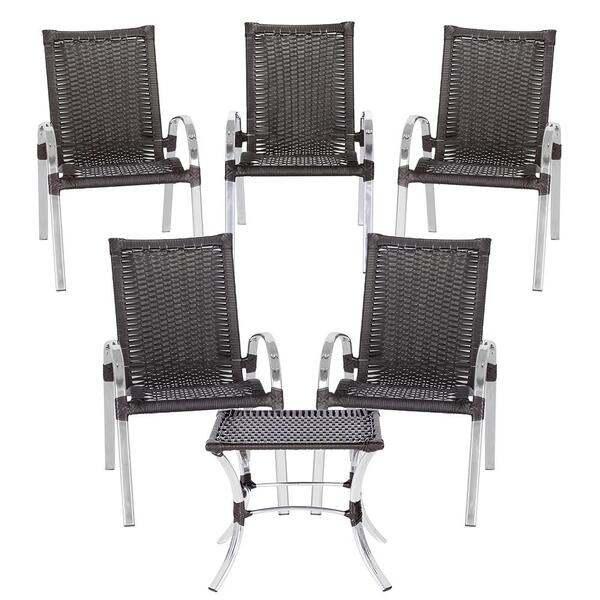 5 Cadeiras Colombia 1 Mesa Baixa Colombia Para Área Externa,