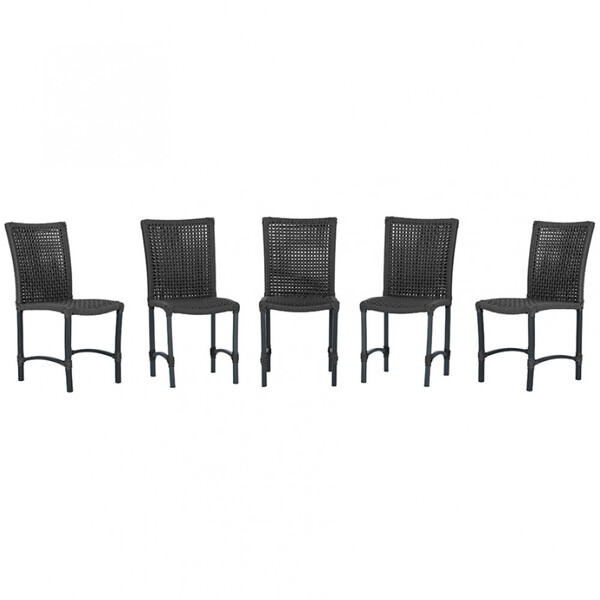 5 Cadeiras Corda Náutica Cannes Em Alumínio Com Pintura Eletr