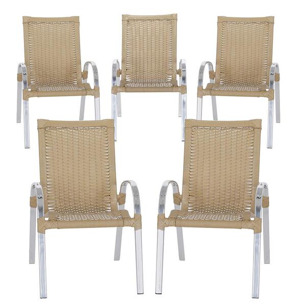 5 Cadeiras De Area Em Aluminio E Fibra Sintetica Colombia Ide