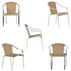 5 Cadeiras De Area Em Aluminio E Fibra Sintetica Tóquio, Vara