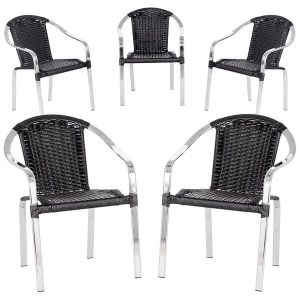 5 Cadeiras De Area Em Aluminio E Fibra Sintetica Tóquio, Vara