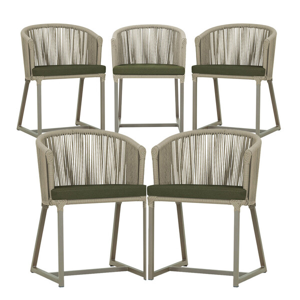 5 Cadeiras De Jantar Área Noronha Em Alumínio Com Pintura Fen