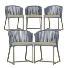 5 Cadeiras De Jantar Área Noronha Em Alumínio Com Pintura Fen