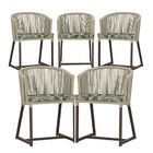 5 Cadeiras De Jantar Área Noronha Em Alumínio Com Pintura Mar