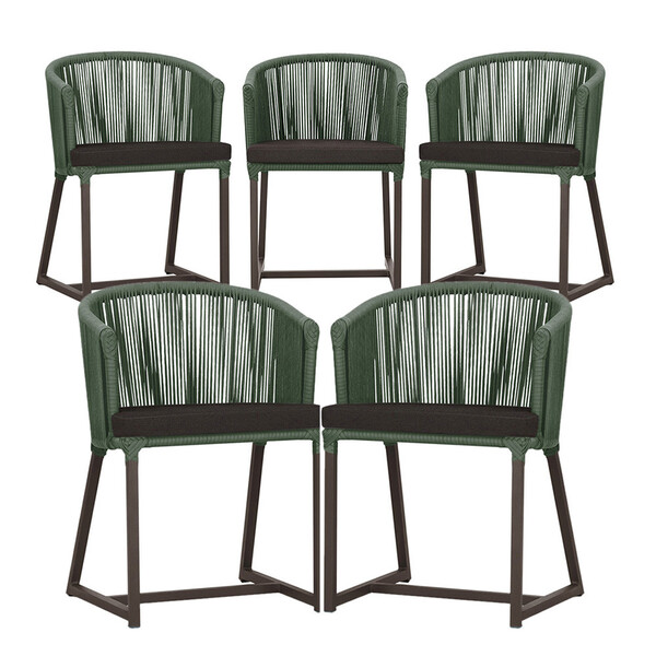 5 Cadeiras De Jantar Área Noronha Em Alumínio Com Pintura Mar