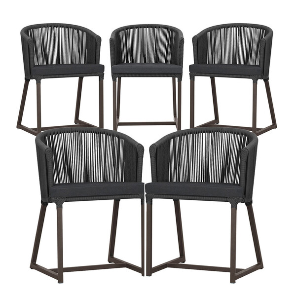 5 Cadeiras De Jantar Área Noronha Em Alumínio Com Pintura Mar