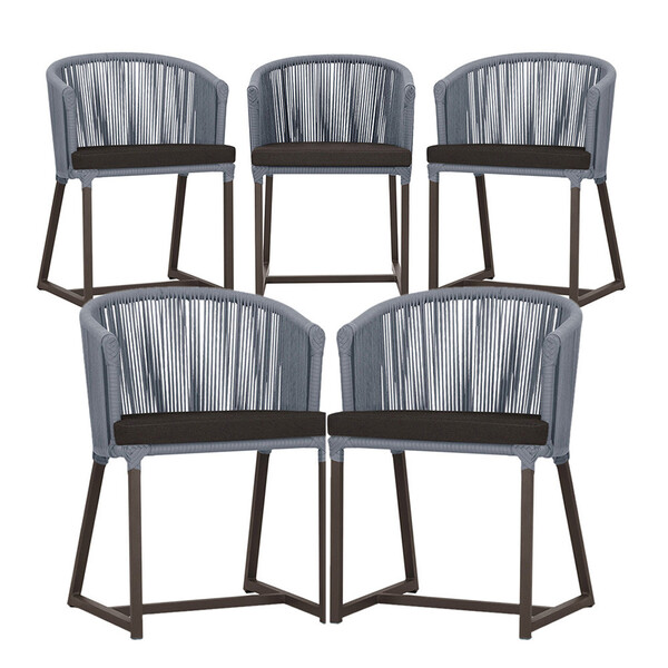 5 Cadeiras De Jantar Área Noronha Em Alumínio Com Pintura Mar