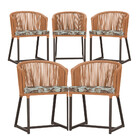 5 Cadeiras De Jantar Área Noronha Em Alumínio Com Pintura Mar