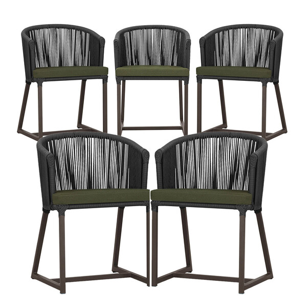 5 Cadeiras De Jantar Área Noronha Em Alumínio Com Pintura Mar