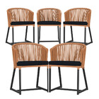 5 Cadeiras De Jantar Área Noronha Em Alumínio Com Pintura Pre