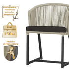 5 Cadeiras De Jantar Área Noronha Em Alumínio Com Pintura Pre