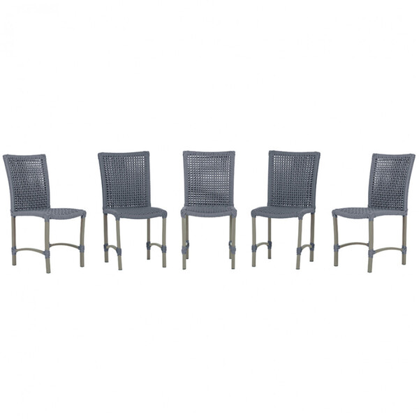 5 Cadeiras De Jantar Cannes De Alumínio Com Pintura Fendi E T