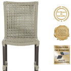 5 Cadeiras De Jantar Cannes De Alumínio Com Pintura Marrom E