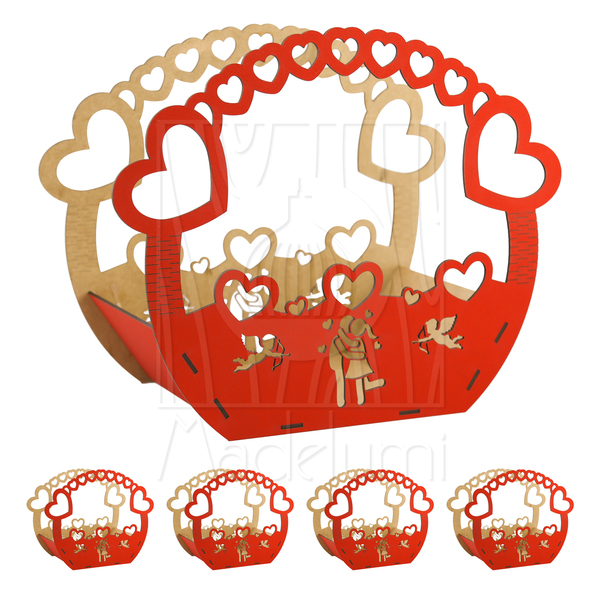 5 Cesta Mdf Dia Dos Namorados Presente Amor Ifood Delivery