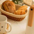 5 Cestos Porta Pão Plástico Rattan Com Forro Lyor 24,5x17cm