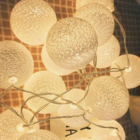 5 Cordão Decorativo Led Enfeite Luminoso 10 Esferas Branco 30