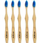 5 Escovas De Dente Ecológicas De Bambú - Azul