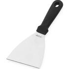 5 Espátulas Raspadora Inox Preta 23x10cm Chapa Lanche  Cozin