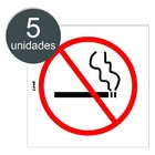 5 Etiquetas De Sinalização Proibido Fumar Não Tamanho 5x25cm