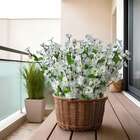 5 Galhos De Cerejeira Branco Artificial Realista 60cm Para De