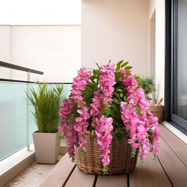 5 Galhos De Flores Artificiais Com Haste Flexível E Fácil De