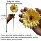 5 Galhos De Gérbera Amarela Artificial Com (55cm) Flores Deco