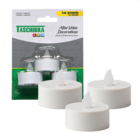 5 Mini Vela De Led Taschibra Decorativa Kit 3 Peças 3000k