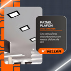 5 Painel Plafon Embutir Led 25w Quadrado Bivolt Preto 30cm Br