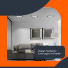 5 Painel Plafon Embutir Led 25w Quadrado Bivolt Preto 30cm Br