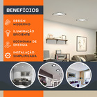 5 Painel Plafon Embutir Led 25w Quadrado Bivolt Preto 30cm Br