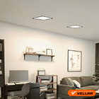 5 Painel Plafon Embutir Led 25w Quadrado Bivolt Preto 30cm Br