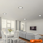 5 Painel Plafon Embutir Led 25w Redondo Bivolt Preto 30cm Bra