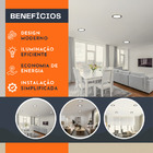 5 Painel Plafon Embutir Led 25w Redondo Bivolt Preto 30cm Bra